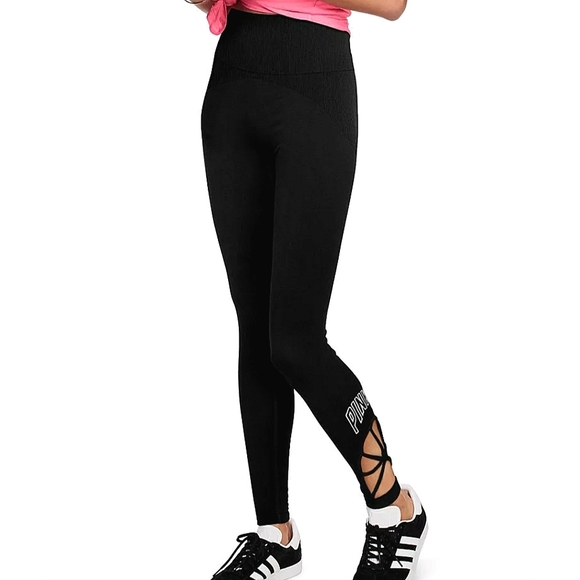OFFER💋NEW💋 PINK Victoria's Secret SEAMLESS Strappy Tummy Control Leggings, XS - Picture 1 of 2